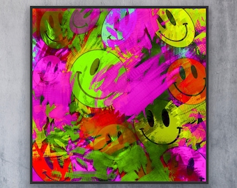 PEEK A BOO 1 - Fine Art Giclée-Druck - Smiley Wandkunst - Phsychedelische Kunst - Fine Art - Moderne Kunst - Abstrakte Kunst - Kunstdrucke