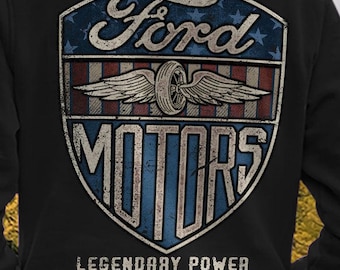 Ford Motors Hoodie, Country Boy® Vintage Ford Motors Hooded Sweatshirt, Legendary Power Sweatshirt, American Muscle, Ford Motor Company