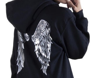 sweater with angel wings on back