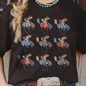 Country Girl® T-shirt, Rodeo Bronc Riding Cowgirl Tee, Western Bucking Bronco Graphic Shirt, Horses, Buckin, Comfort Colors Tee