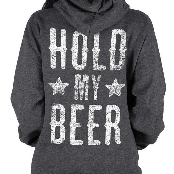 Hold My Beer Hoodie, Fun Country Girl® Hooded Sweatshirt, Funny Country Music Concert Women's Hoody, Beer Drinking, Camping, Tailgating