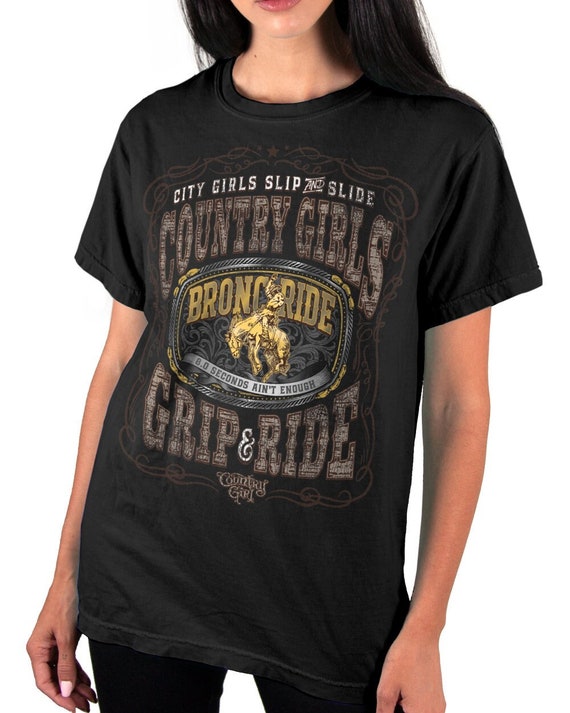Western Rodeo T-shirt, Country Girl® Bronc Ride Tee, City Girls