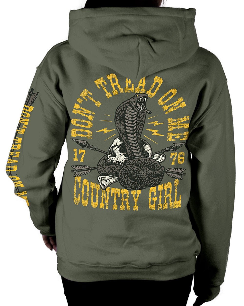 Don't Tread on Me Hoodie, Country Girl® Sleeve Print Hooded