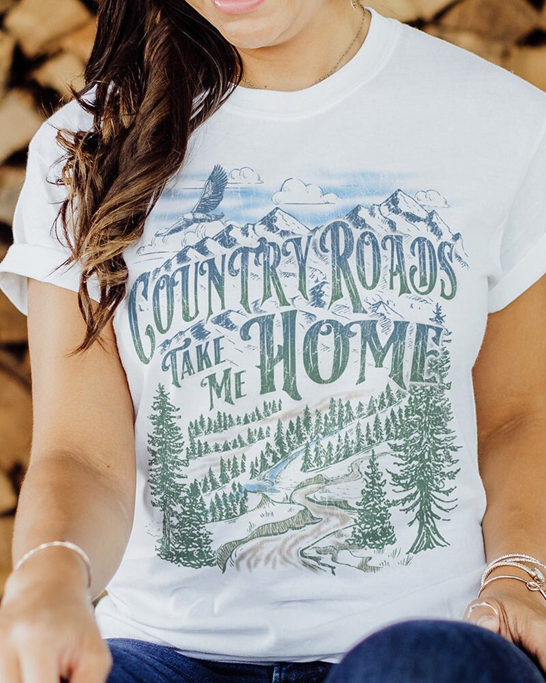 Country Girl® Tshirt Country Roads Take Me Home Tee Etsy