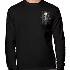 Country Boy® Men's Long Sleeve Tee CB Locked & Loaded Skull Gray