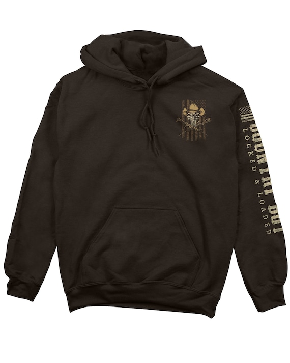 Locked Loaded Hat Hoodie Country Boy Skull Hooded Sweatshirt Freedom Isn t Free Sweatshirt Guns Cowboy Hat American Flag