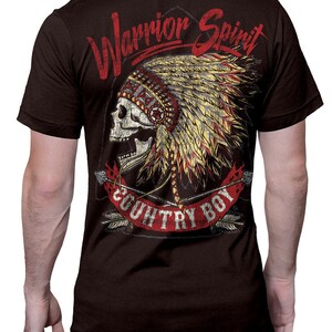 thumbnail image 2 of Men's Native American Indian Chief Graphic T-Shirt – Black, Cotton, Short Sleeve 2 of 2