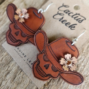 Creepin&#39; Cowgirl - Leather Halloween Earrings