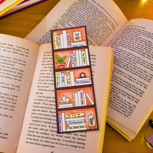 Book Tracker Bookmark (Double sided, 40 book spines on each side)