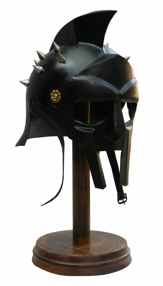 Medieval Knight Black Gladiator Maximus Viking Helmet Antique Roman Spartan Armour Helmet