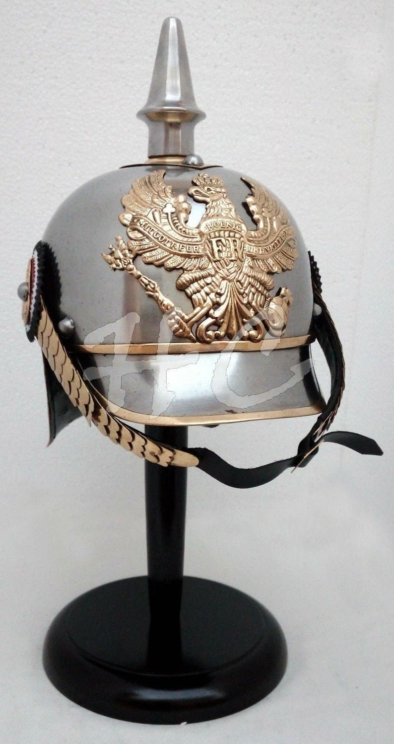 Armour German Prussian PickleHaube Helmet with stand officers choice