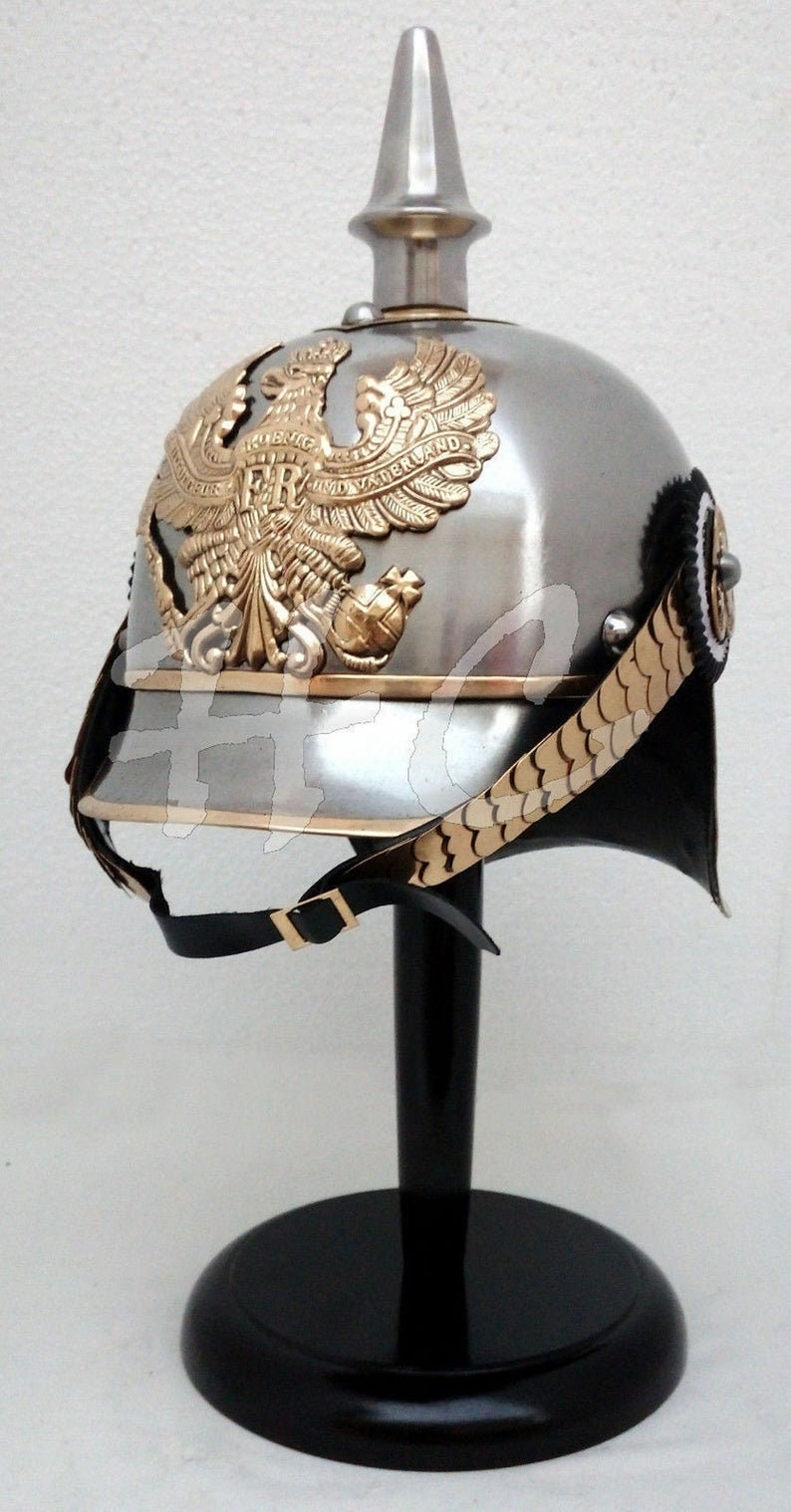 Armour German Prussian PickleHaube Helmet with stand officers choice