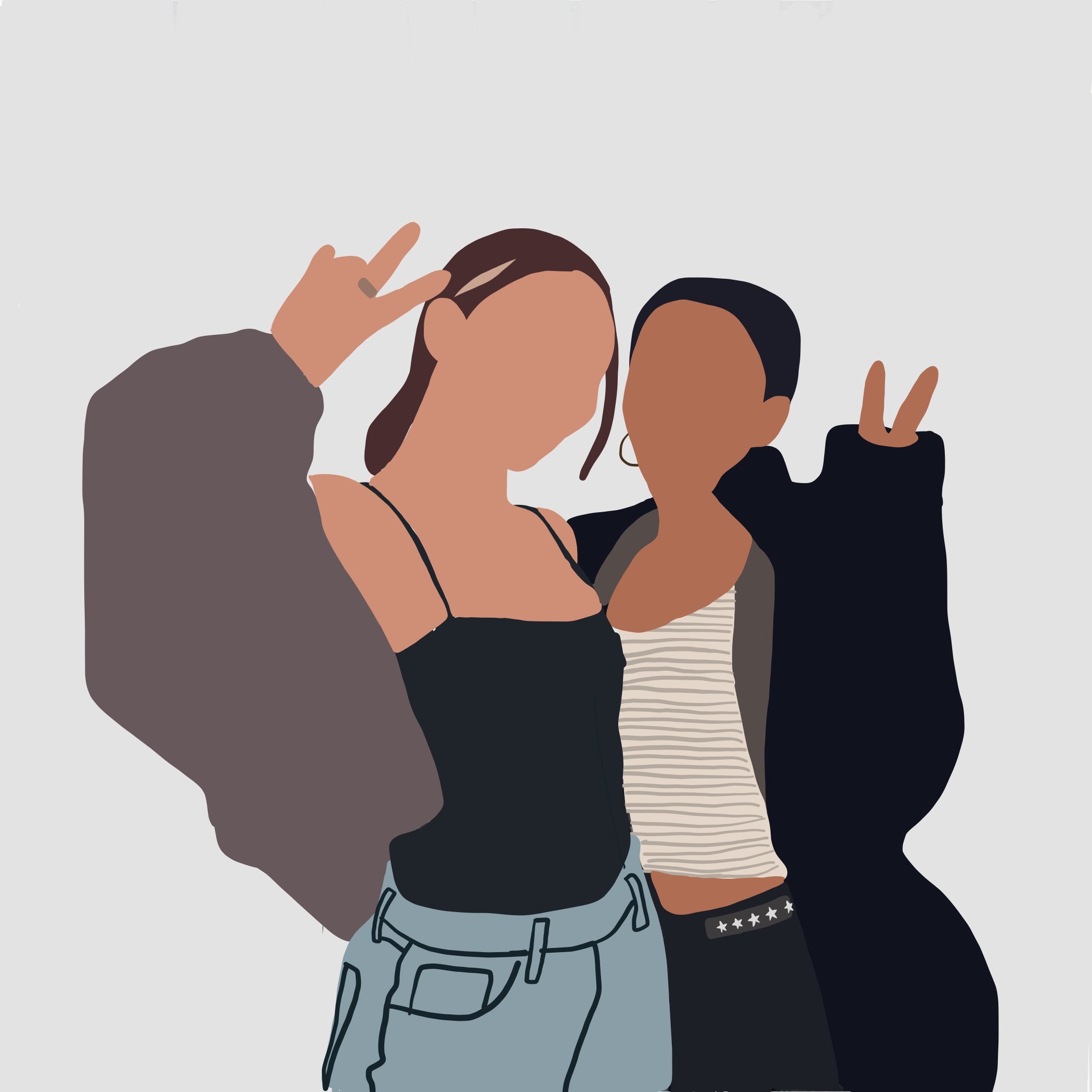 Custom digital portrait Faceless portrait Minimalist Etsy