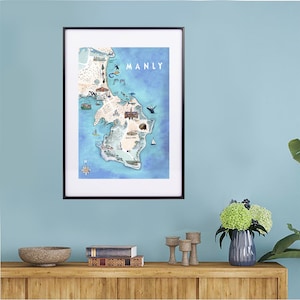 Sydney Map Print, Manly, Sydney Map Poster, Australie, Manly Map Print, Carte en noir et blanc, Australia Map Print, Wall Art