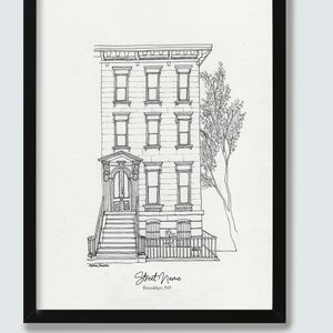 Custom house portrait custom hand-drawn hand-painted home portrait custom house illustration, custom housewarming gift, new home gift, image 5