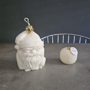 Santa Candle/Big Head Santa/Large Santa Head/Bells & Beards Santa Candle/Unique Festive Decor/Housewarming Gift/Christmas Gift