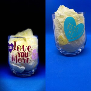 Copa de vino temática del Día de San Valentín / Te amo más / Regalo del Día de San Valentín /