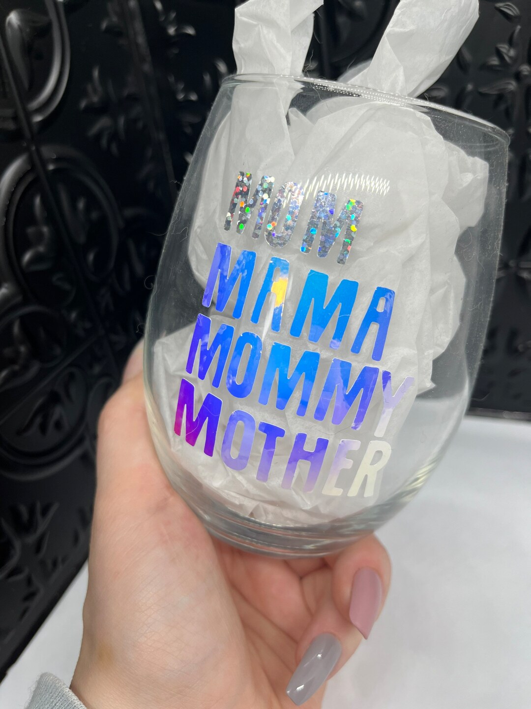 Mom Stemless Wine Glass| Mom Gift| Mom Wine Glass| Mom Cup| Mom Glass ...