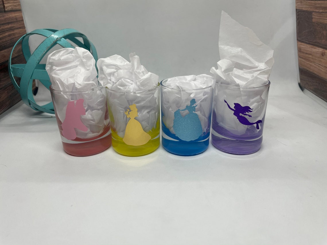 Disney Princess Shot Glass Set / Disney Inspired / Disney Gift Etsy