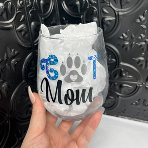 Cat Mom Stemless Wine Glass| Cat Mom Gift|