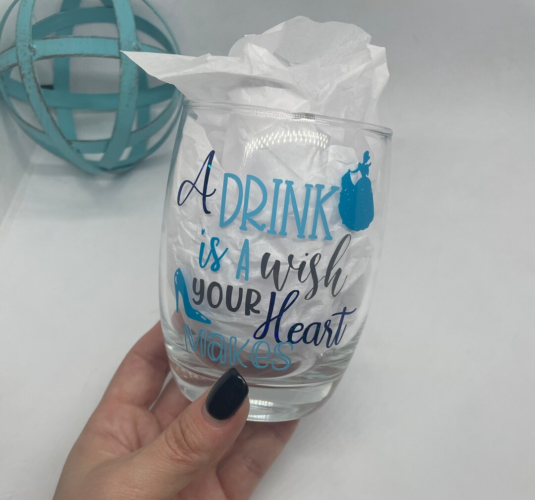 Cinderella Themed Wine Glass Disney Princess Gift Disney Etsy