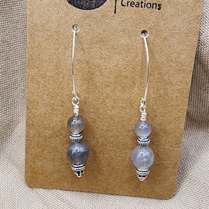 Sterling Silver and Labradorite Drop Earrings