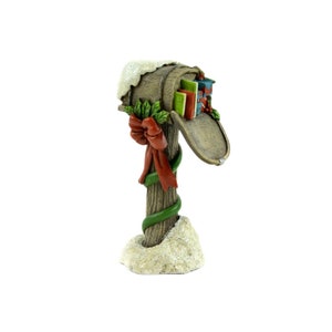 Miniature Fairy Garden 4.5&quot; Wood Look Christmas Mailbox - Buy 3 Save 15%