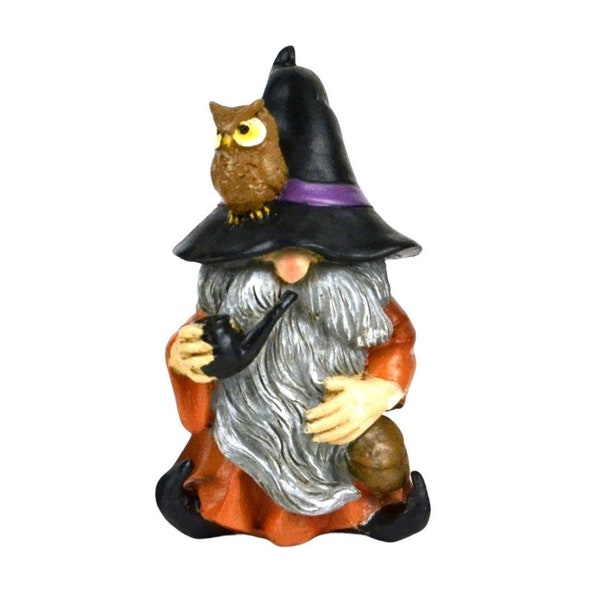 Fairy Garden 4" Wizard Smoking Pipe w/ Owl - Buy 3 Save 15%