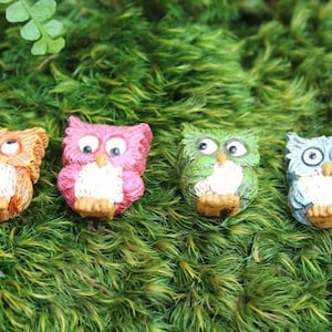 Miniature Fairy Garden S/4 Whoo Goes There Owl Stepping Stones - Buy 3 Save 15%