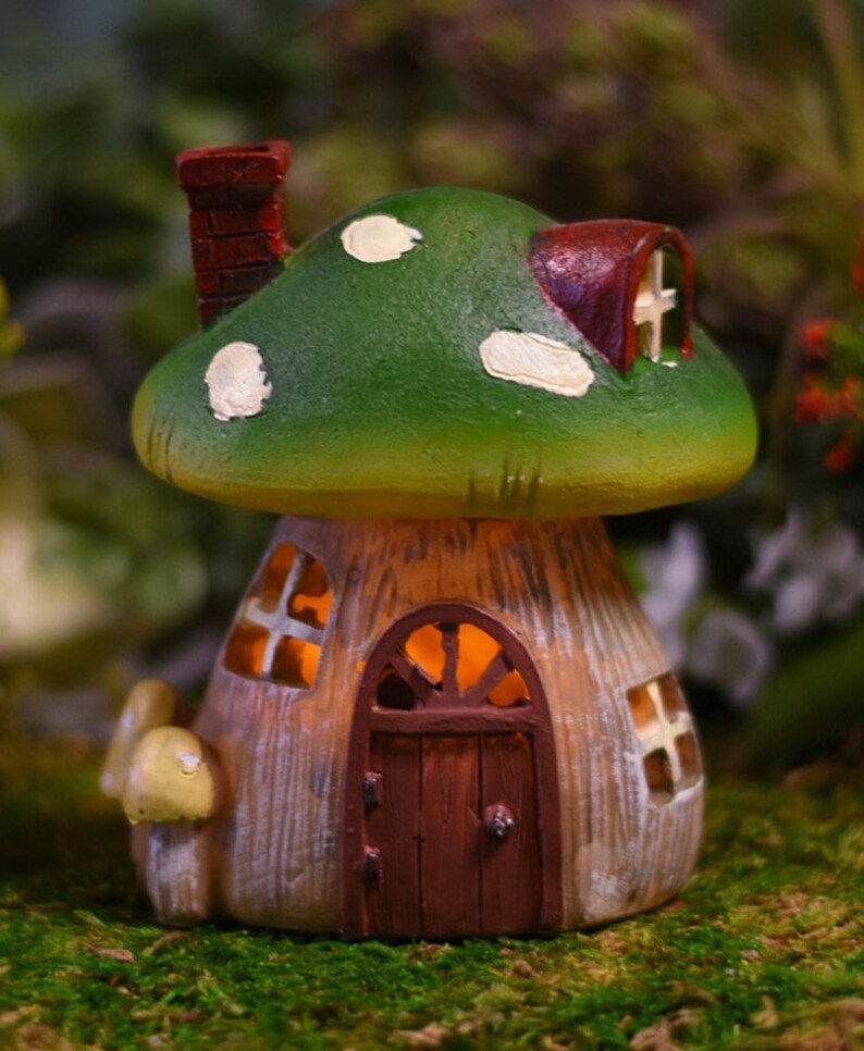 Miniature Dollhouse Fairy Garden 4.25" LED Mushroom House - Buy 3 Save ...