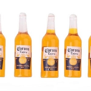 Miniature Dollhouse Fairy Garden Set of 5 Clear Beer Bottles - Buy 3 Save 15%