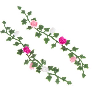 Miniature Dollhouse Fairy Garden Plastic Flower Vines - Set of 2 - Buy 3 Save 15%