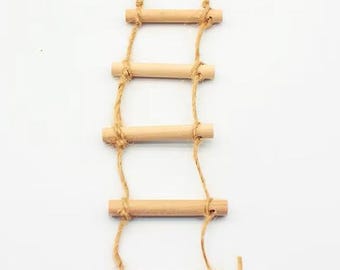 Escalera de cuerda de 18 cm para jardín de hadas de casa de muñecas en miniatura