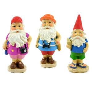 Miniature Fairy Garden 2.5&quot; Traveling Gnomes - Set of 3