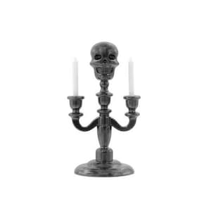 Miniature Fairy Garden Halloween Skull Candelabra