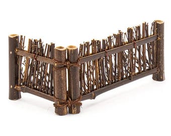Jardín de hadas en miniatura para casa de muñecas, valla de madera de bambú de 18 x 5 cm.