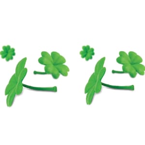 Miniature Fairy Garden Set of 6 Plastic Four-Leaf Clovers - Buy 3 Save 15%
