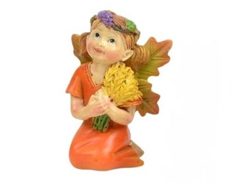 Miniature Fairy Garden Fall/Harvest Fairy Holding Wheat - Buy 3 Save 15%