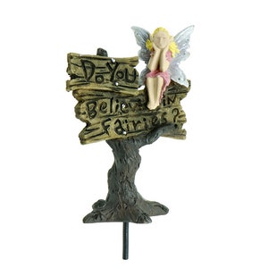 Miniature Dollhouse Fairy Garden &quot;Do You Believe in Fairies?&quot; Sign - Buy 3 Save 15%