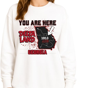 You Are Here Delta Land Georgia Map PNG | Delta Sigma Theta Sorority 1913 Greek Life Digital Download | DST Crimson Design
