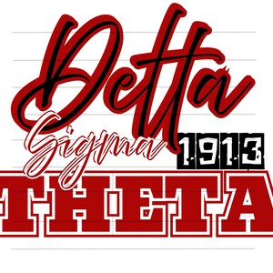 Delta Omega Theta Sorority Grafik PNG | Rot und Weiß Griechisch Digitaler Download | DST Sorority Letters Script & Block Style Design