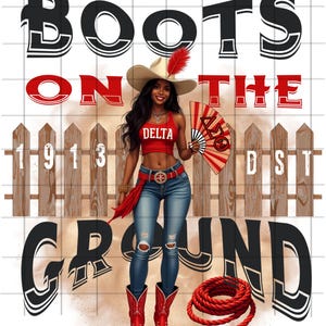 Delta Sigma Theta Cowgirl Boots - Etsy Delta women’s cowgirl boots size 9 W main image 0