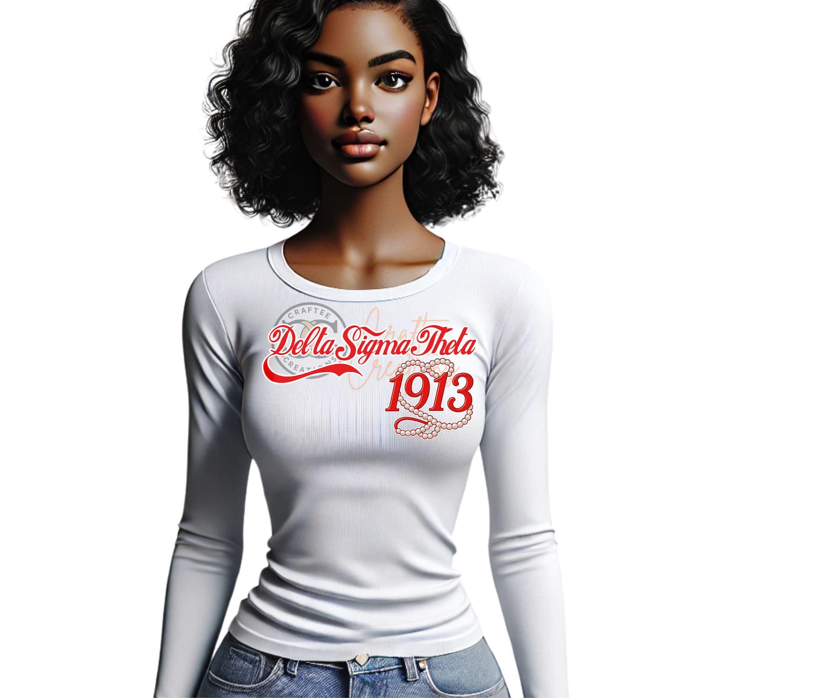 The Redz Sorority 1913 Red Script & Pearls Design - Etsy