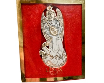 Vintage Lenox Baroque Angel With Mandolin - Boxed Lenox Christmas Ornament