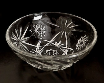 Vintage Prescut Clear Glass Candy Dish by Anchor Hocking