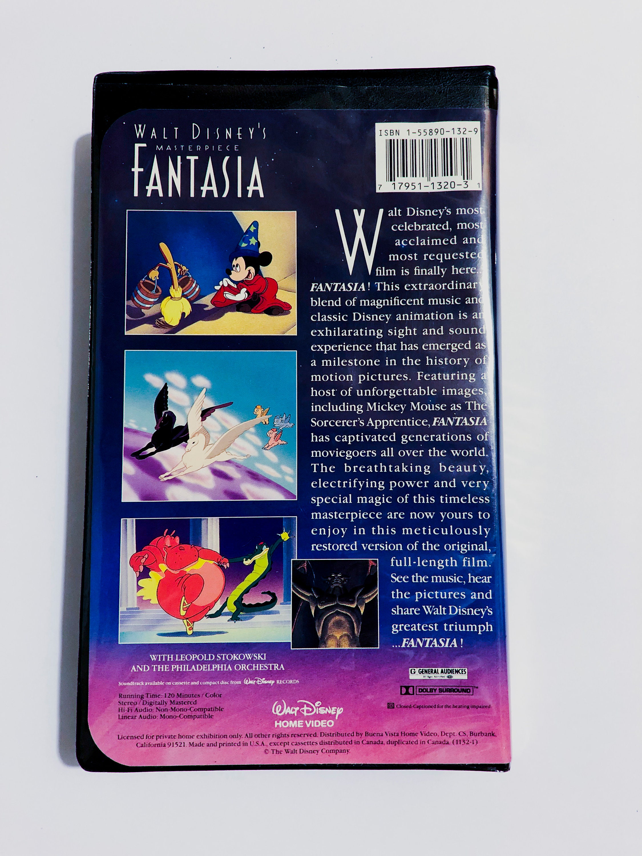 Walt Disney Masterpiece Fantasia (VHS, 1991) ISBN 1-55890 Walt Disney Masterpiece Fantasia (VHS, 1991) ISBN 1-55890