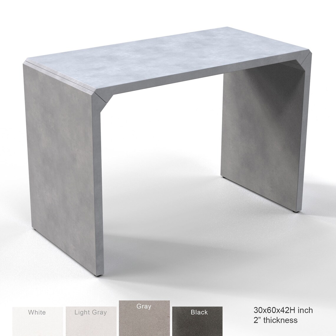Waterfall Leg Table Concrete Table indoor outdoor customizable Etsy