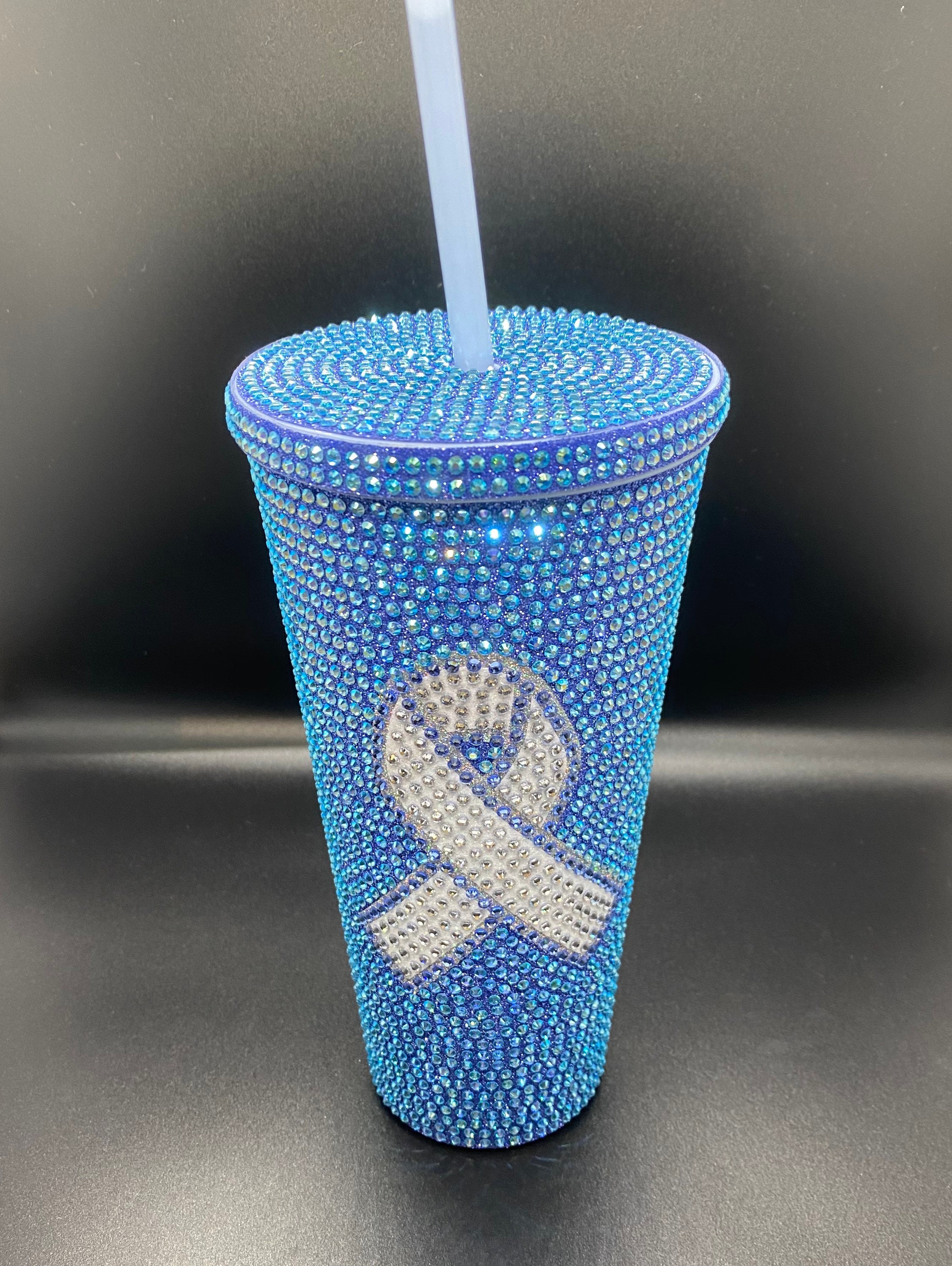 Rhinestone Awareness Tumblers Beautiful Diamond Cut Premium Etsy