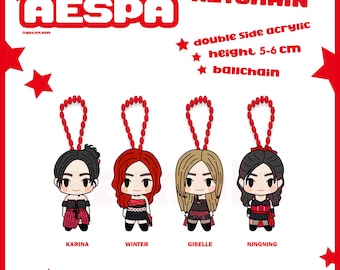 KPOP Girl Group Character Keychain (aespa, babymonster, blackpink, itzy, new jeans)