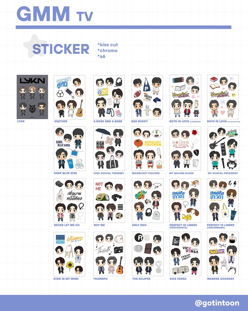 THAI BL Stickers GMM , Domundi - Etsy